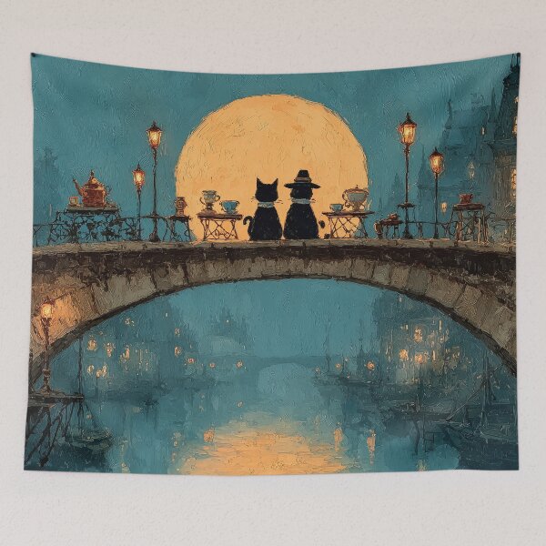 Item preview, Two Cats Under the Moon designed and sold by Erika Kaisersot.