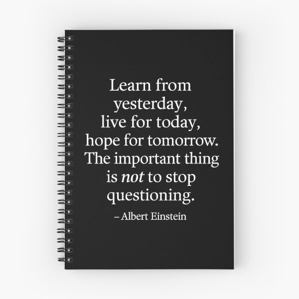 Item preview, Never Stop Questioning – Albert Einstein Quote (White Font) designed and sold by TshirtsLabs.