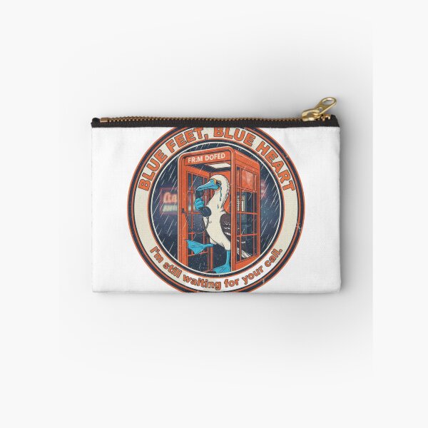 Item preview, Blue Footed Booby Blue Heart – Waiting For Your Call 90s Vintage Art designed and sold by FakeJoo.