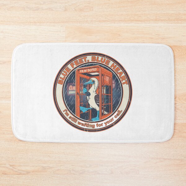 Item preview, Blue Footed Booby Blue Heart – Waiting For Your Call 90s Vintage Art designed and sold by FakeJoo.