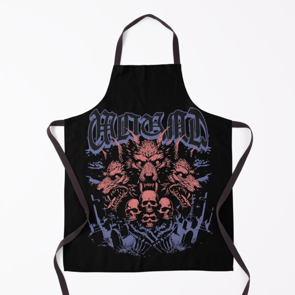 Item preview, Fierce three-headed wolf with skulls and gravestones designed and sold by Faissal Thomass.