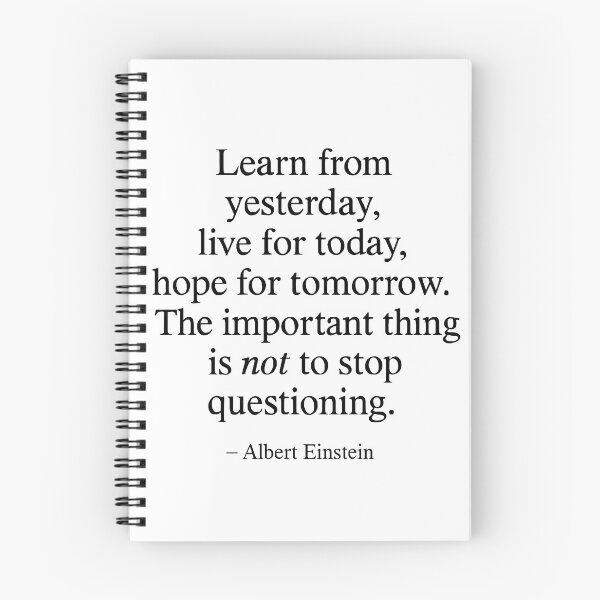 Item preview, Never Stop Questioning – Albert Einstein Quote (Black Font) designed and sold by TshirtsLabs.