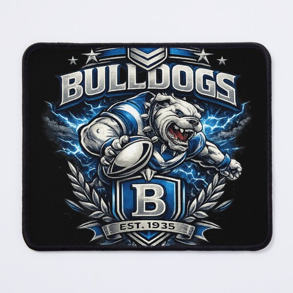 Item preview, NRL Bulldogs Fierce Mascot Rugby Fan Essential T-Shirt designed and sold by JordanInk Studio.