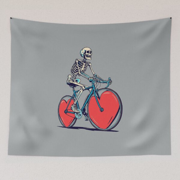 Item preview, Skeleton Cyclist Heart Wheels designed and sold by Zakrytos ★★★★★.