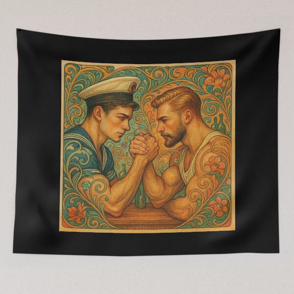 Item preview, 1940s Vintage Gay Sailors Art Nouveau Gay Pride Graphic Design designed and sold by ItsAKinkThing.