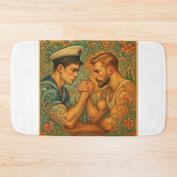 Item preview, 1940s Vintage Gay Sailors Art Nouveau Gay Pride Graphic Design designed and sold by ItsAKinkThing.