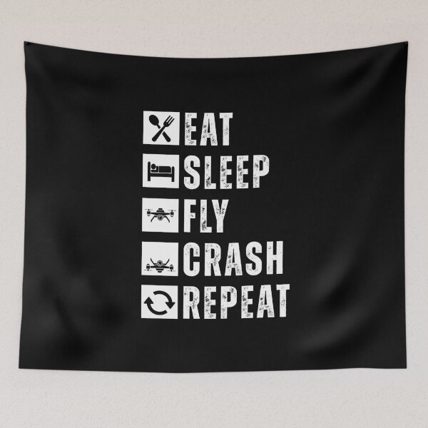 Item preview, Eat sleep crash drones repeat designed and sold by Dondonmart.