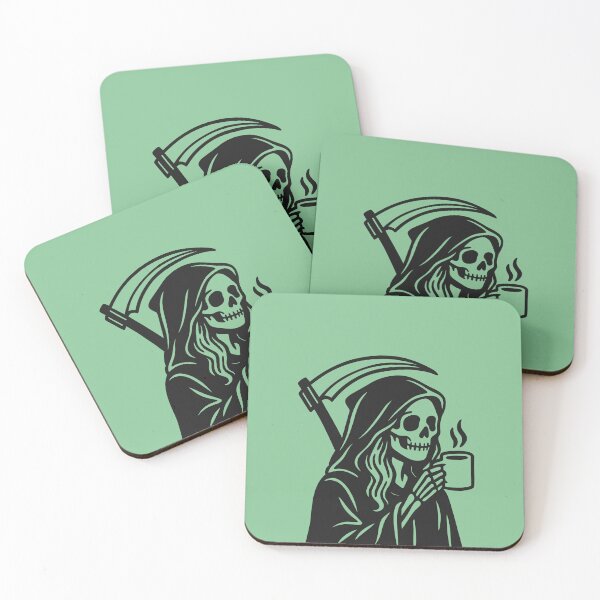 Item preview, Coffee Drinker Grim Reaper designed and sold by ChunkByChunk.