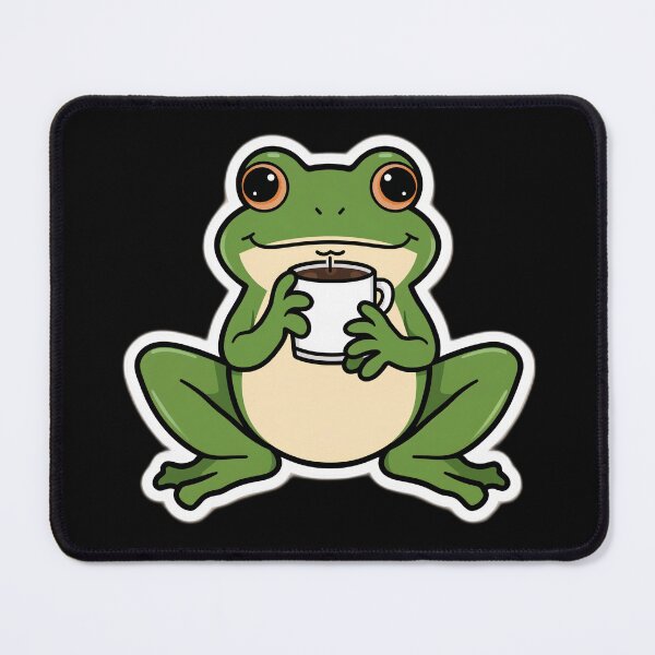 Item preview, Chill Frog Drinking Coffee Illustration designed and sold by DigitalStudioZT.