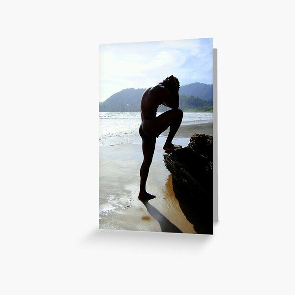 Beach silhouette Greeting Card