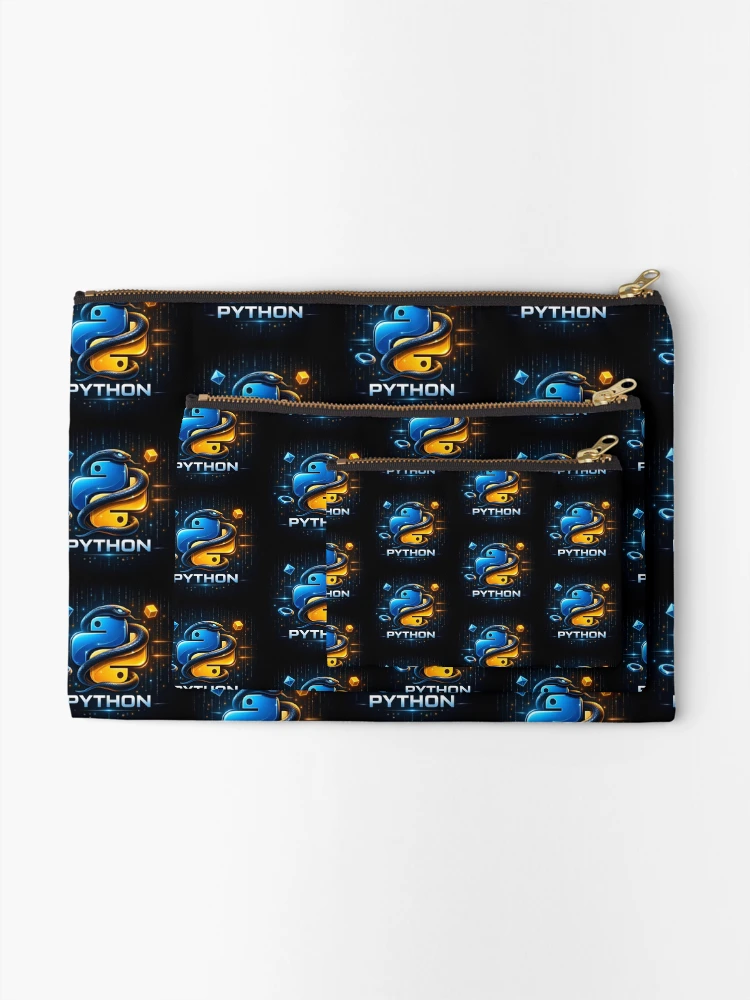 Thumbnail 2 of 4, Zipper Pouch, Python Programming Logo | Developer Tech designed and sold by PaperSkyDigital.