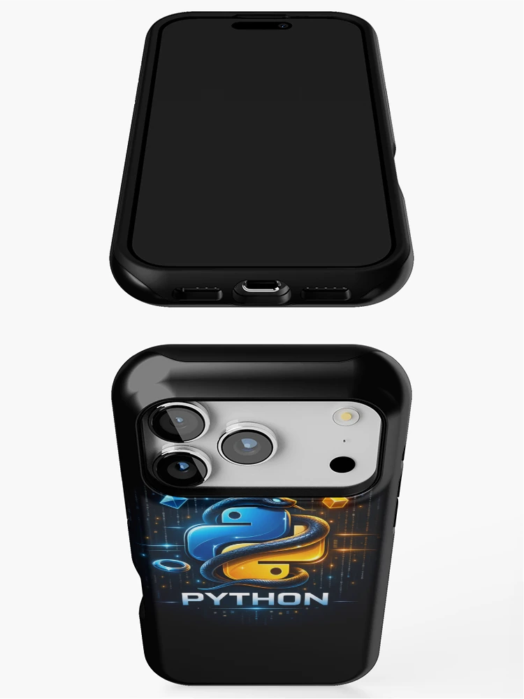 Thumbnail 3 of 4, iPhone Case, Python Programming Logo | Developer Tech designed and sold by PaperSkyDigital.