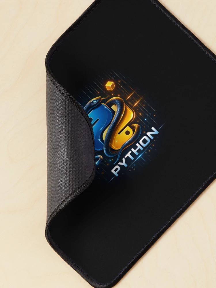 Thumbnail 2 of 5, Mouse Pad, Python Programming Logo | Developer Tech designed and sold by PaperSkyDigital.