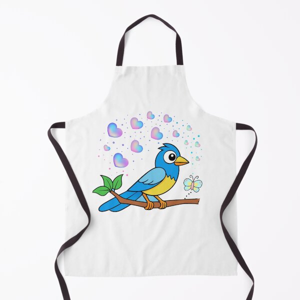 Item preview, Cheerful Bluebird - Cute Bird with Gradient Hearts and Butterfly designed and sold by Love3Happy.