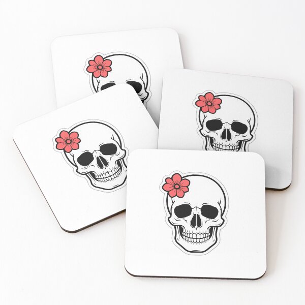 Item preview, Floral Skull Illustration With Red Flower designed and sold by DigitalStudioZT.