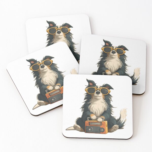Item preview, Retro Boombox Sunglasses Dog designed and sold by Beachy Beasts.