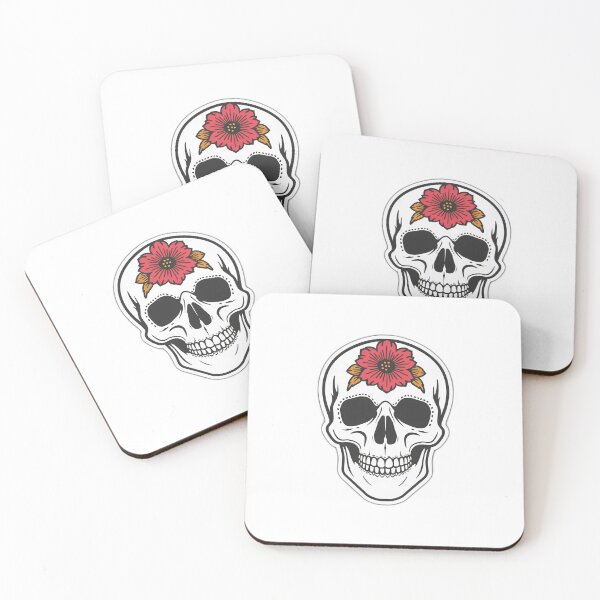 Item preview, Floral Skull Illustration With Red Flower designed and sold by DigitalStudioZT.