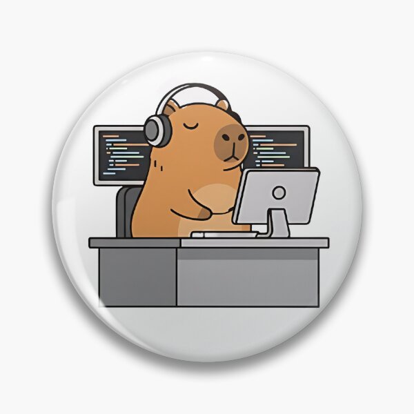 Item preview, Funny Programmer Capybara Sticker designed and sold by luxurytoushes.