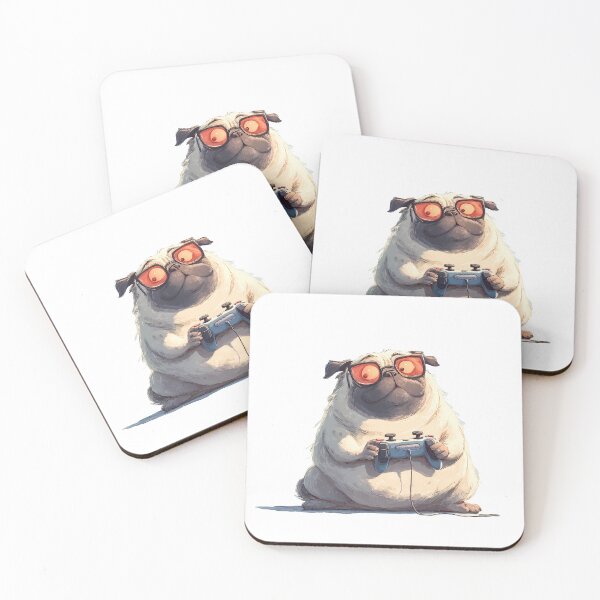 Item preview, Gamer Pug With Orange Sunglasses designed and sold by Beachy Beasts.