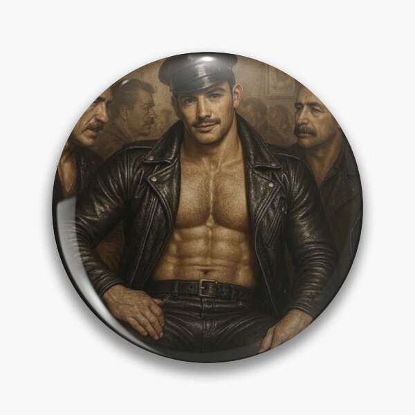 Item preview, Vintage Gay Leather Bar Daddy Hyperrealism Gay Pride Graphic Design designed and sold by ItsAKinkThing.