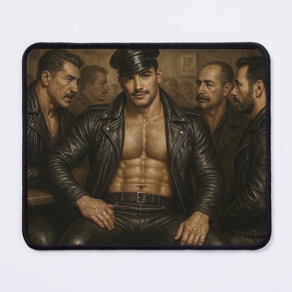 Item preview, Vintage Gay Leather Bar Daddy Hyperrealism Gay Pride Graphic Design designed and sold by ItsAKinkThing.