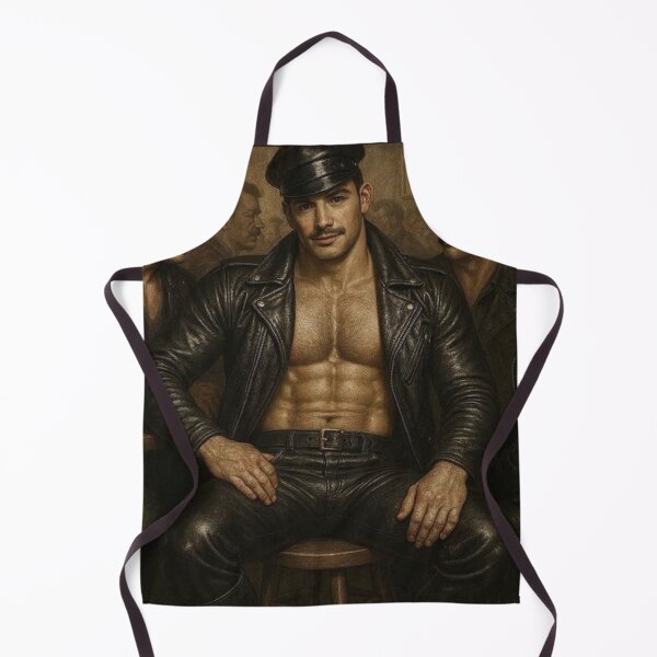 Item preview, Vintage Gay Leather Bar Daddy Hyperrealism Gay Pride Graphic Design designed and sold by ItsAKinkThing.