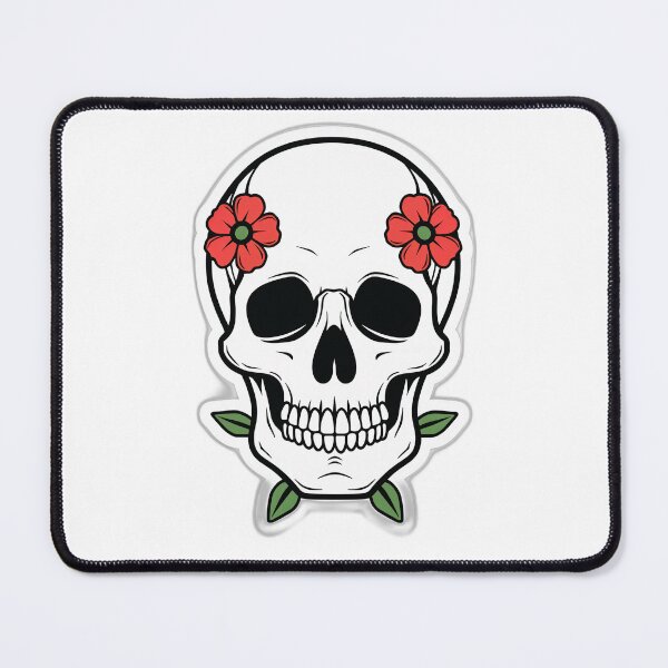Item preview, Floral Skull Illustration With Red Flowers designed and sold by DigitalStudioZT.