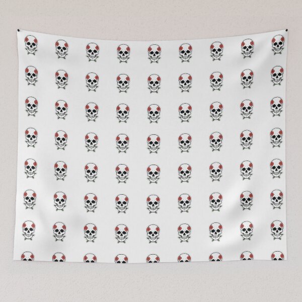 Item preview, Floral Skull Illustration With Red Flowers designed and sold by DigitalStudioZT.