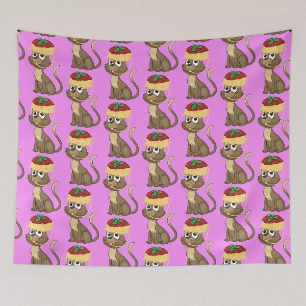 Item preview, cute cat eats spaghetti sticker designed and sold by BUTTER7FLY.