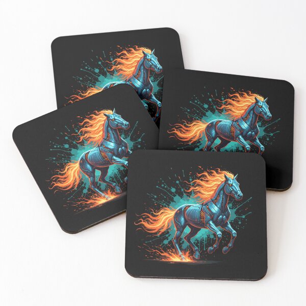 Item preview, Cyber Stallion - Neon Fire & Electric Gallop designed and sold by ImpactVibe.