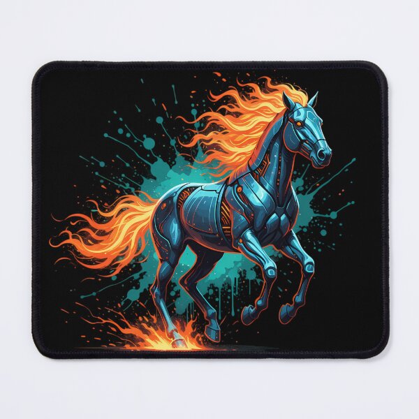 Item preview, Cyber Stallion - Neon Fire & Electric Gallop designed and sold by ImpactVibe.