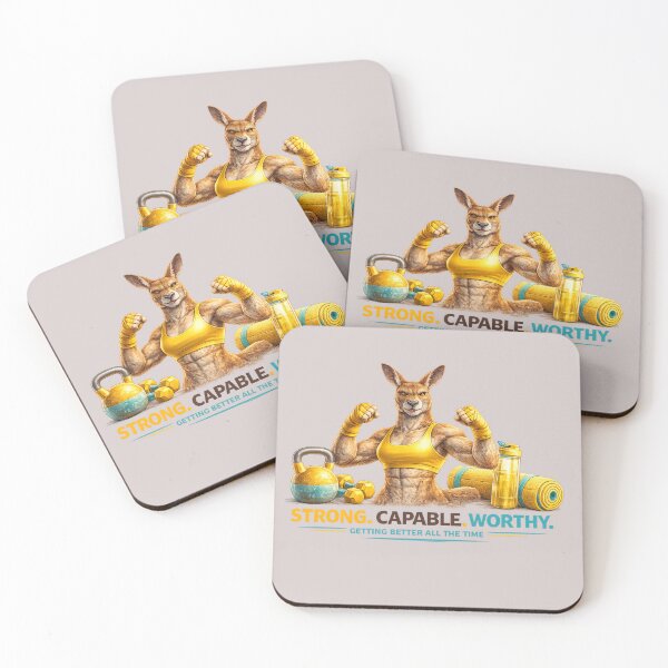 Item preview, Female Fitness Kangaroo Illustration designed and sold by gabeszshop.