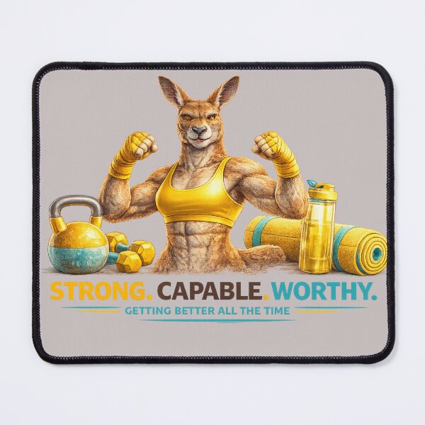 Item preview, Female Fitness Kangaroo Illustration designed and sold by gabeszshop.