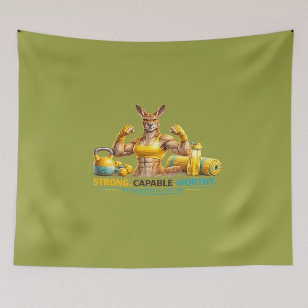 Item preview, Female Fitness Kangaroo Illustration designed and sold by gabeszshop.
