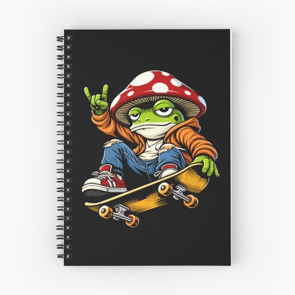 Item preview, Skater Frog with Mushroom Hat – Street Style Skateboarding Frog Illustration designed and sold by ColorSplash123.