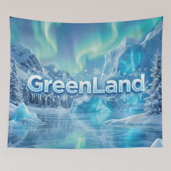 Item preview, Greenland Aurora Borealis Snowy Trees Art designed and sold by DGtaLrtcom.