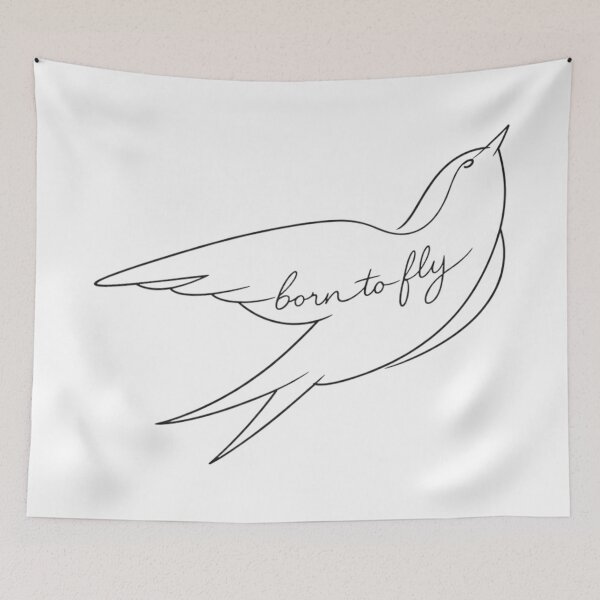 Item preview, Born to Fly – Minimalist Swallow Line Art designed and sold by LoppiPrintShop.