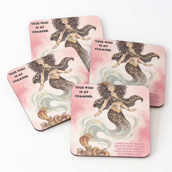 Item preview, Pink Code Genie: Your Wish Is My Command - Fantasy Art designed and sold by Hen-C-Art.