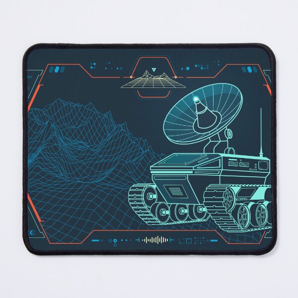 Item preview, telecommunication technology or warfare tech, graphic of lined military satellite dish vehicle with topography and system interface designed and sold by NiamLab.