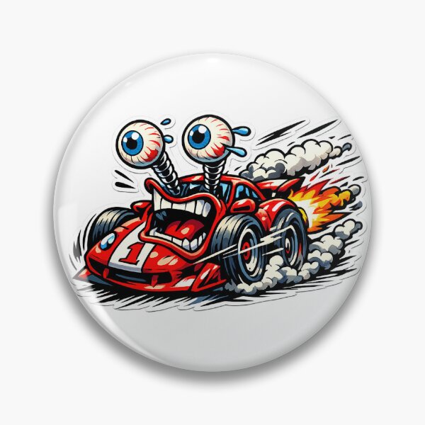 Item preview, Crazy Speeding Cartoon Race Car – Funny High Speed Car Sticker designed and sold by Doodlynx.