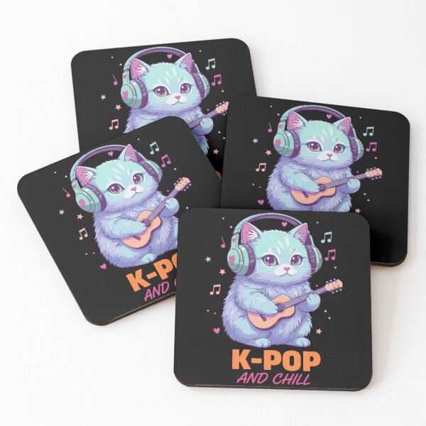 Item preview, K-POP And Chill Cute Korean Music Cat Anime designed and sold by LuminOrb.