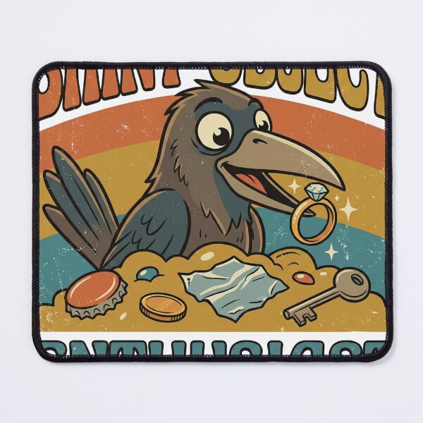 Item preview, Shiny Object Enthusiast Funny Crow ADHD Retro Vintage 70s Sticker designed and sold by Pingi-shop.