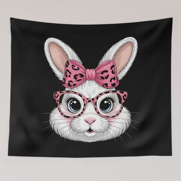 Item preview, Rabbit Bunny Wearing Leopard Glasses Cute Easter Women Kids designed and sold by clothesy7.