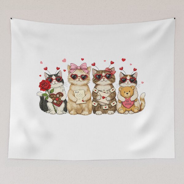 Item preview, Happy Meowentines Cute Valentine Cat Lovers designed and sold by Starry Night Creative Art.
