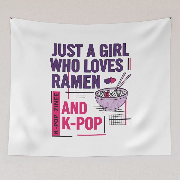 Item preview, Just A Girl Who Loves Ramen And K-Pop Korean Music designed and sold by LuminOrb.