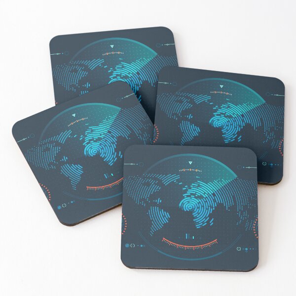 Item preview, military radar technology, graphic of lined world map interface with futuristic element designed and sold by NiamLab.