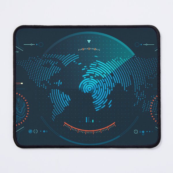 Item preview, military radar technology, graphic of lined world map interface with futuristic element designed and sold by NiamLab.