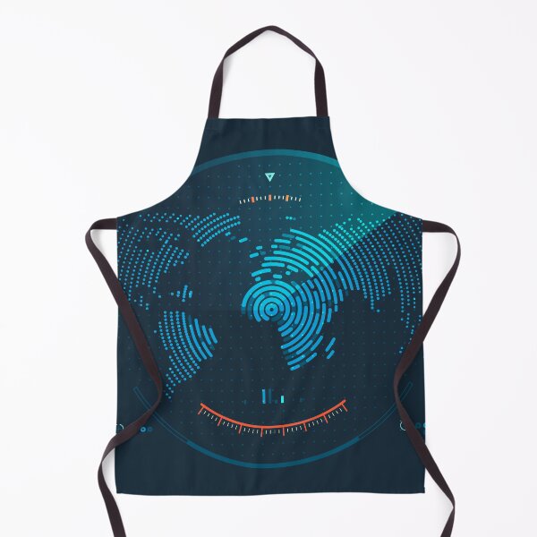 Item preview, military radar technology, graphic of lined world map interface with futuristic element designed and sold by NiamLab.
