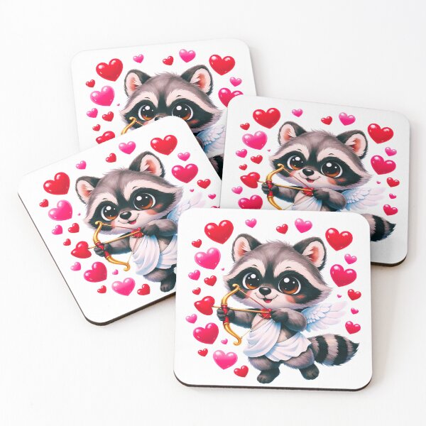 Item preview, Whimsical Raccoon Cupid with Love Arrows designed and sold by designleon19.