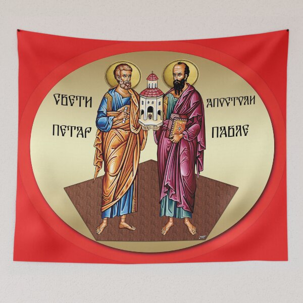 Item preview, Holy Apostles Peter and Paul, Sveti apostoli Petar i Pavle pravoslavna ikona designed and sold by ikonesrb.